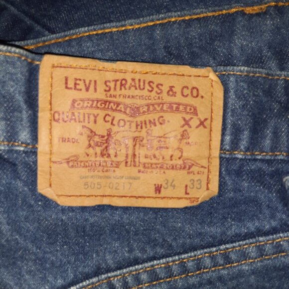 Men's Levi's 505-0217 * Dark-Wash Blue Jeans * Nice, Going-out Jeans * - Picture 3 of 9